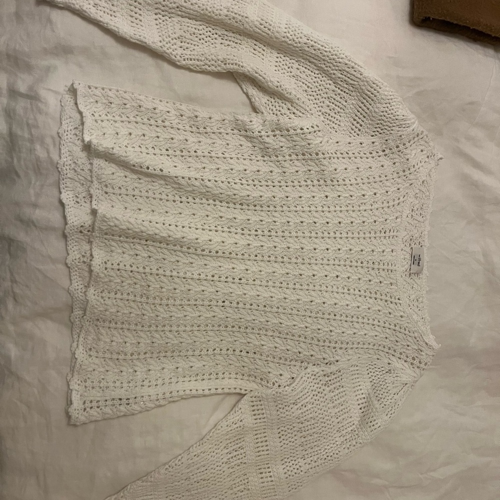 Wilfred White Knit Crew Neck Sweater